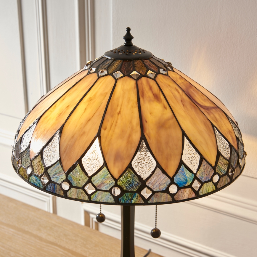 Endon 112183 - Stolna lampa Tiffany BROOKLYN 2xE14/10W/230V pr. 40 cm