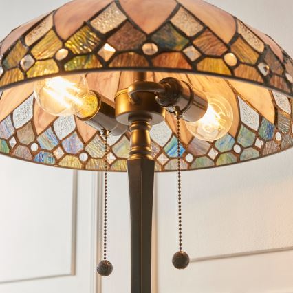 Endon 112183 - Stolna lampa Tiffany BROOKLYN 2xE14/10W/230V pr. 40 cm