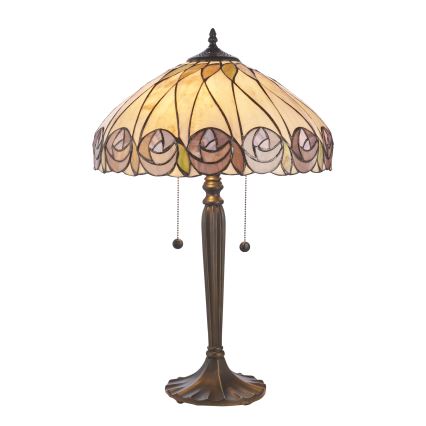 Endon 112184 - Stolna lampa Tiffany HUTCHINSON 2xE27/10W/230V Ø 40 cm