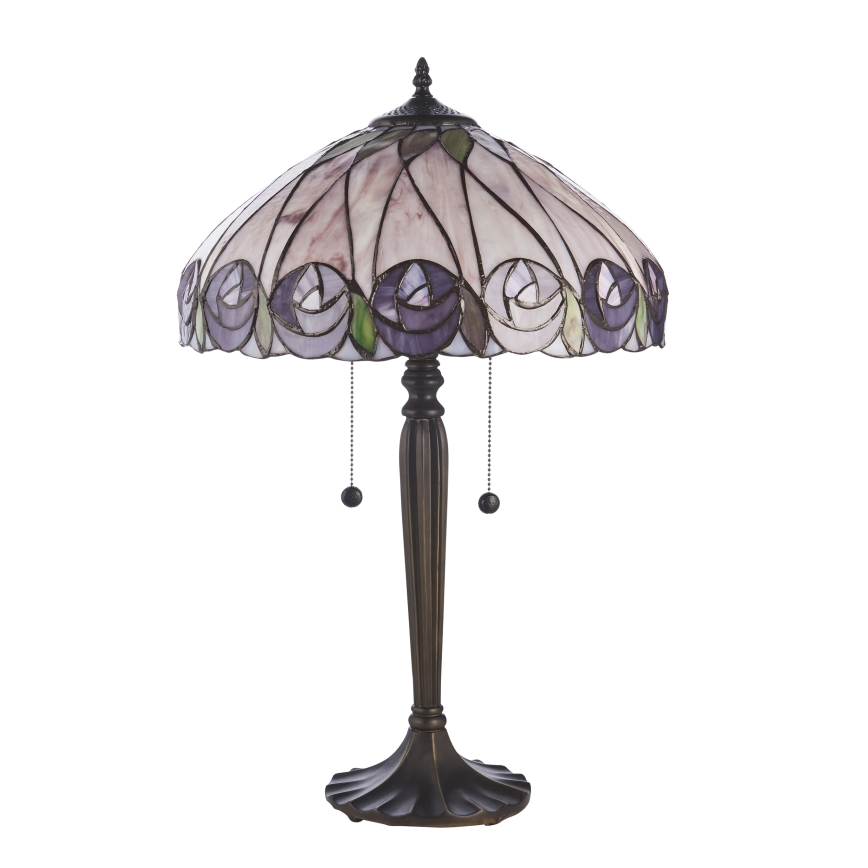 Endon 112184 - Stolna lampa Tiffany HUTCHINSON 2xE27/10W/230V Ø 40 cm