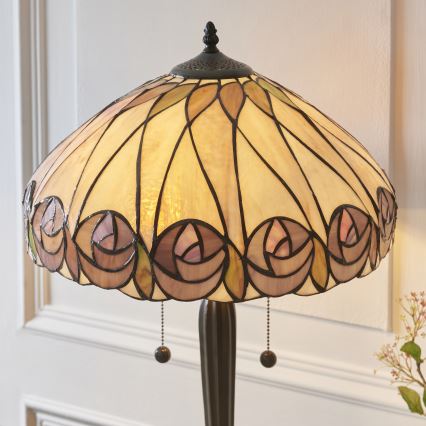 Endon 112184 - Stolna lampa Tiffany HUTCHINSON 2xE27/10W/230V Ø 40 cm