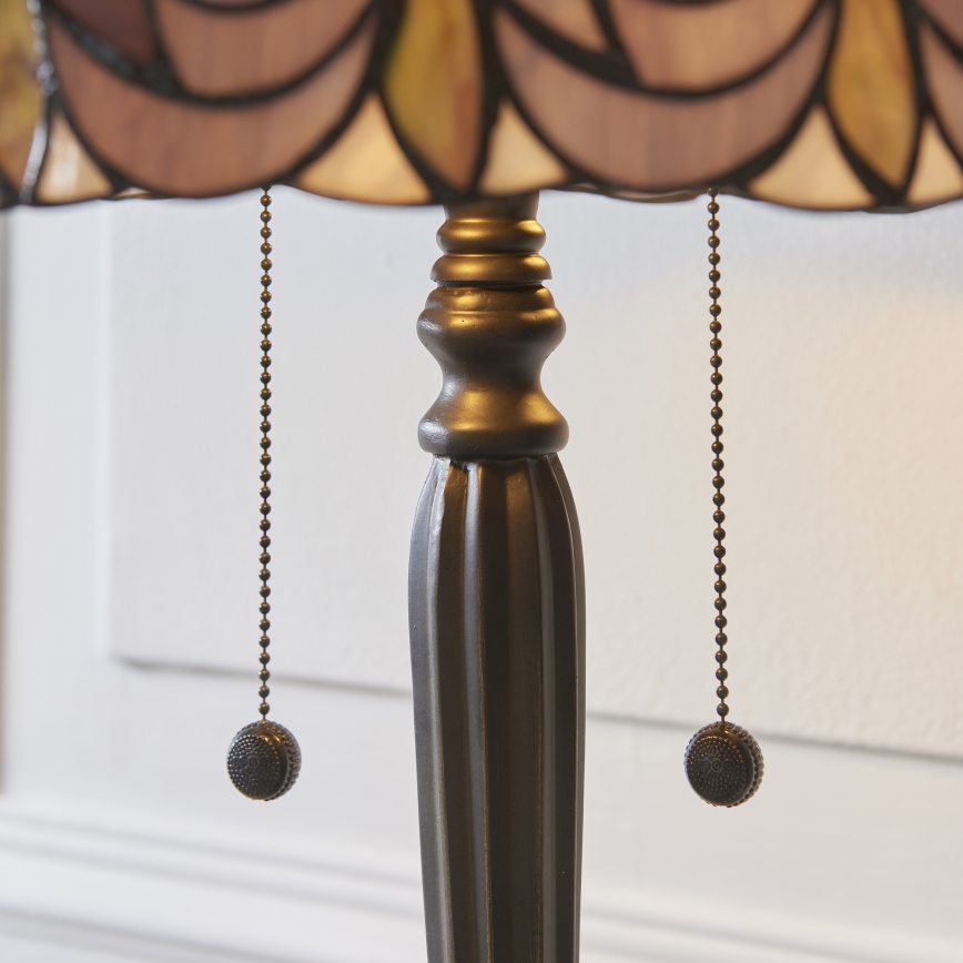 Endon 112184 - Stolna lampa Tiffany HUTCHINSON 2xE27/10W/230V Ø 40 cm
