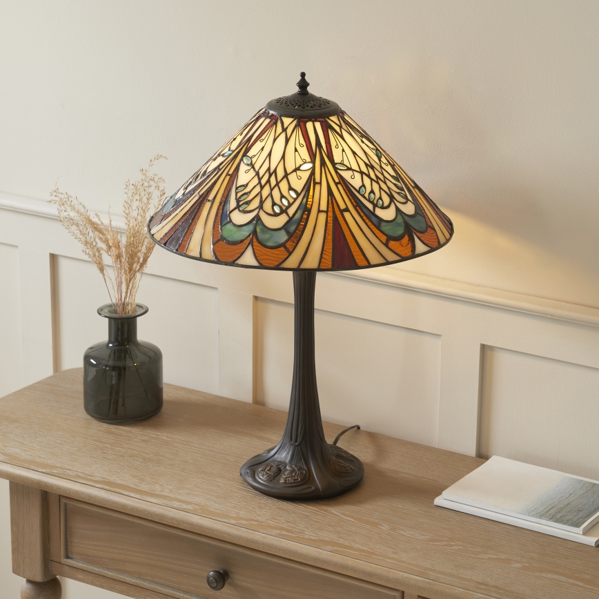 Endon 112185 - Stolna svjetiljka Tiffany HECTOR 1xE27/10W/230V, promjer 40 cm
