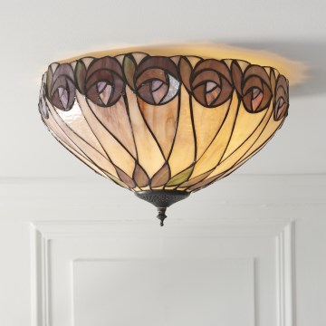 Endon 112188 - Stropna svjetiljka Tiffany HUTCHINSON 2xE27/60W/230V, promjer 40 cm