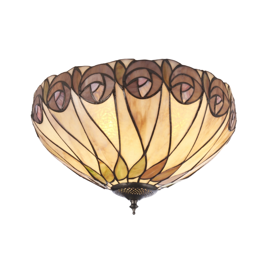 Endon 112188 - Stropna svjetiljka Tiffany HUTCHINSON 2xE27/60W/230V, promjer 40 cm