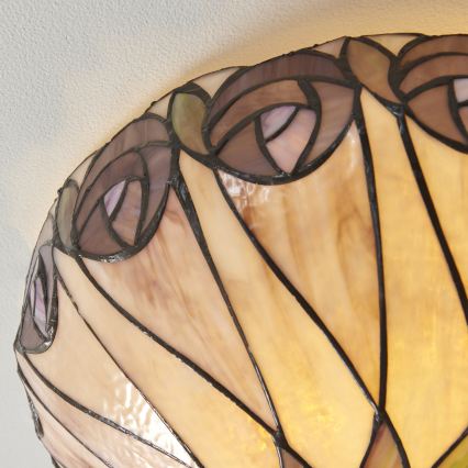 Endon 112188 - Stropna svjetiljka Tiffany HUTCHINSON 2xE27/60W/230V, promjer 40 cm