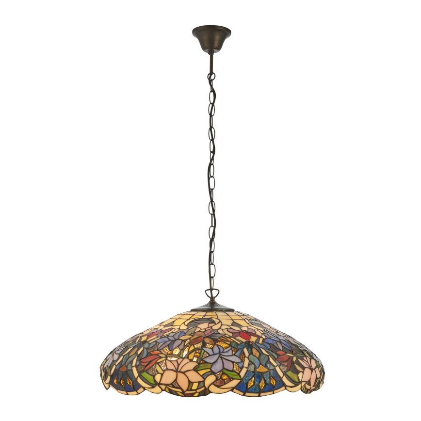 Endon 112193 - Luster na lancu Tiffany SULLIVAN 3xE27/60W/230V Ø 57 cm