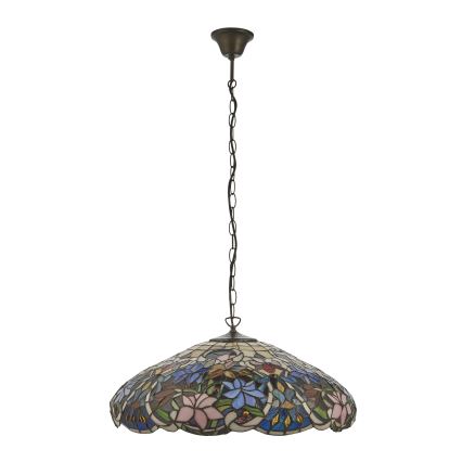 Endon 112193 - Luster na lancu Tiffany SULLIVAN 3xE27/60W/230V Ø 57 cm
