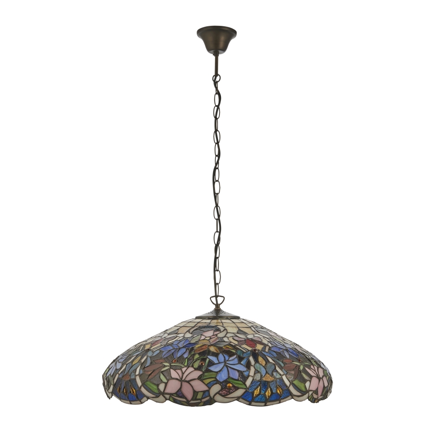 Endon 112193 - Luster na lancu Tiffany SULLIVAN 3xE27/60W/230V Ø 57 cm