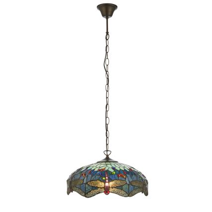 Endon 112195 - Luster na lancu Tiffany DRAGONFLY 1xE27/60W/230V promjer 41 cm
