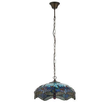 Endon 112195 - Luster na lancu Tiffany DRAGONFLY 1xE27/60W/230V promjer 41 cm