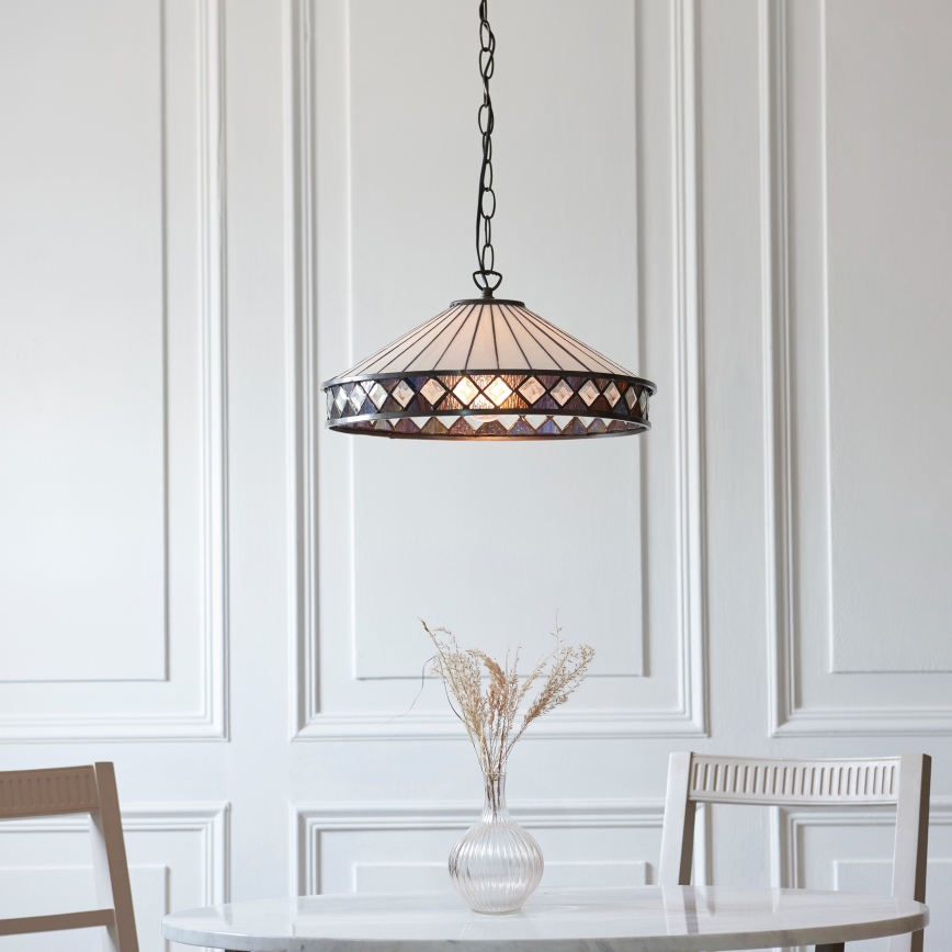 Endon 112196 - Luster na lancu Tiffany FARGO 1xE27/60W/230V Ø 41,5 cm