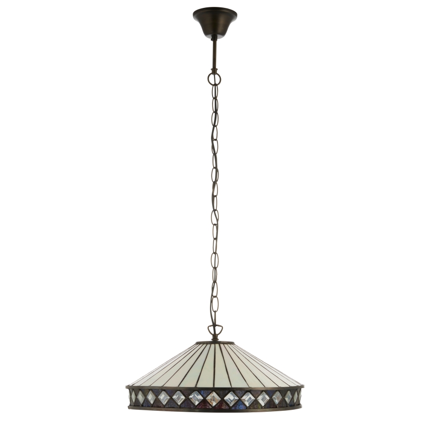 Endon 112196 - Luster na lancu Tiffany FARGO 1xE27/60W/230V Ø 41,5 cm