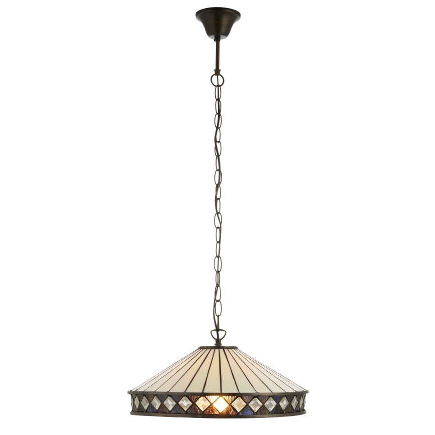 Endon 112196 - Luster na lancu Tiffany FARGO 1xE27/60W/230V Ø 41,5 cm