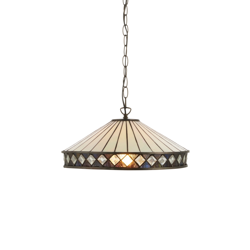 Endon 112196 - Luster na lancu Tiffany FARGO 1xE27/60W/230V Ø 41,5 cm