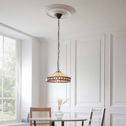 Endon 112196 - Luster na lancu Tiffany FARGO 1xE27/60W/230V Ø 41,5 cm