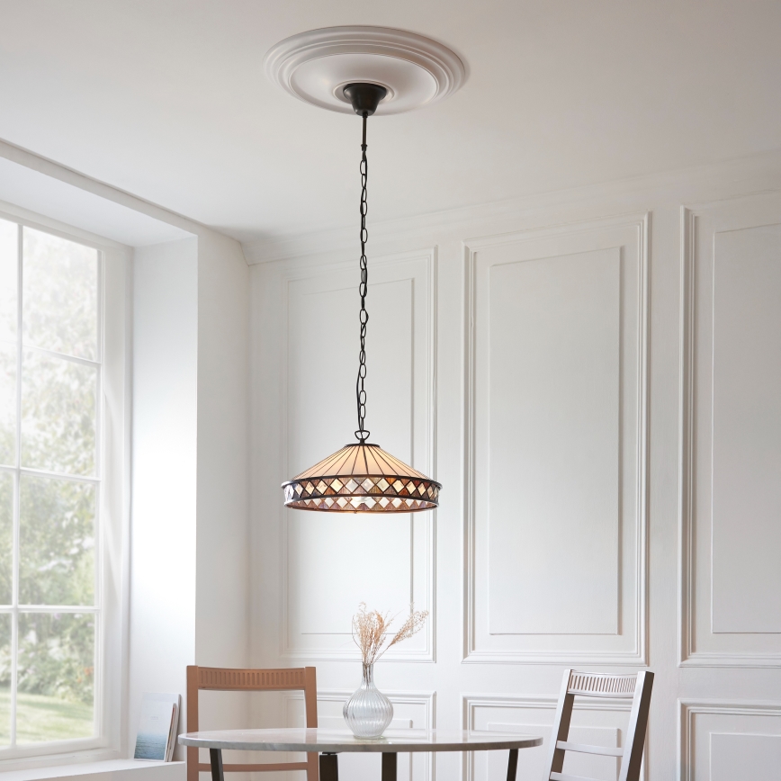 Endon 112196 - Luster na lancu Tiffany FARGO 1xE27/60W/230V Ø 41,5 cm