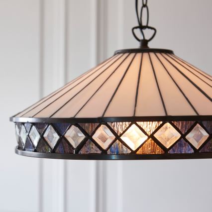 Endon 112196 - Luster na lancu Tiffany FARGO 1xE27/60W/230V Ø 41,5 cm