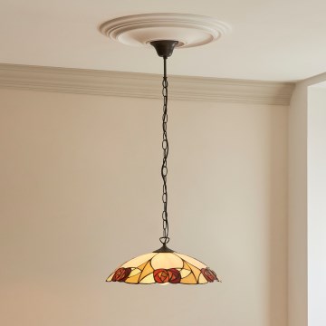Endon 112197 - Luster na lancu Tiffany INGRAM 1xE27/60W/230V Ø 45 cm