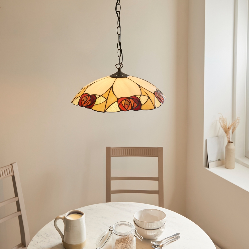 Endon 112197 - Luster na lancu Tiffany INGRAM 1xE27/60W/230V Ø 45 cm
