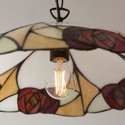 Endon 112197 - Luster na lancu Tiffany INGRAM 1xE27/60W/230V Ø 45 cm