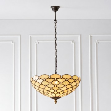 Endon 112226 - Luster na lancu Tiffany PEARL 1xE27/10W/230V Ø 45 cm