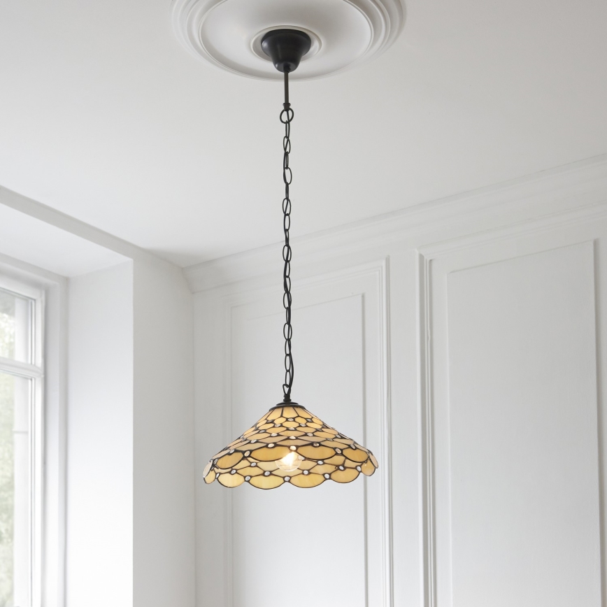 Endon 112226 - Luster na lancu Tiffany PEARL 1xE27/10W/230V Ø 45 cm