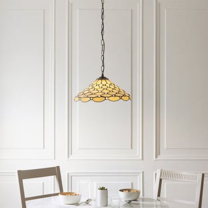Endon 112226 - Luster na lancu Tiffany PEARL 1xE27/10W/230V Ø 45 cm