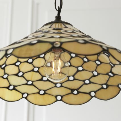 Endon 112226 - Luster na lancu Tiffany PEARL 1xE27/10W/230V Ø 45 cm