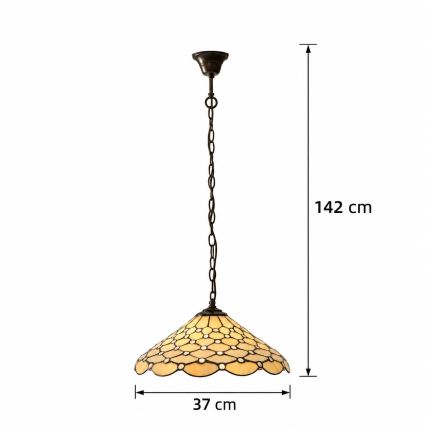 Endon 112226 - Luster na lancu Tiffany PEARL 1xE27/10W/230V Ø 45 cm