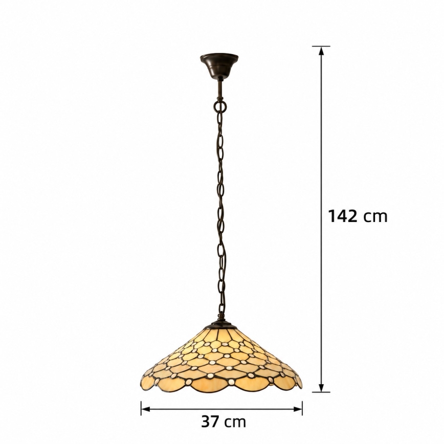 Endon 112226 - Luster na lancu Tiffany PEARL 1xE27/10W/230V Ø 45 cm
