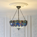 Endon 112250 - Luster na lancu Tiffany DRAGONFLY 3xE27/60W/230V promjer 50 cm