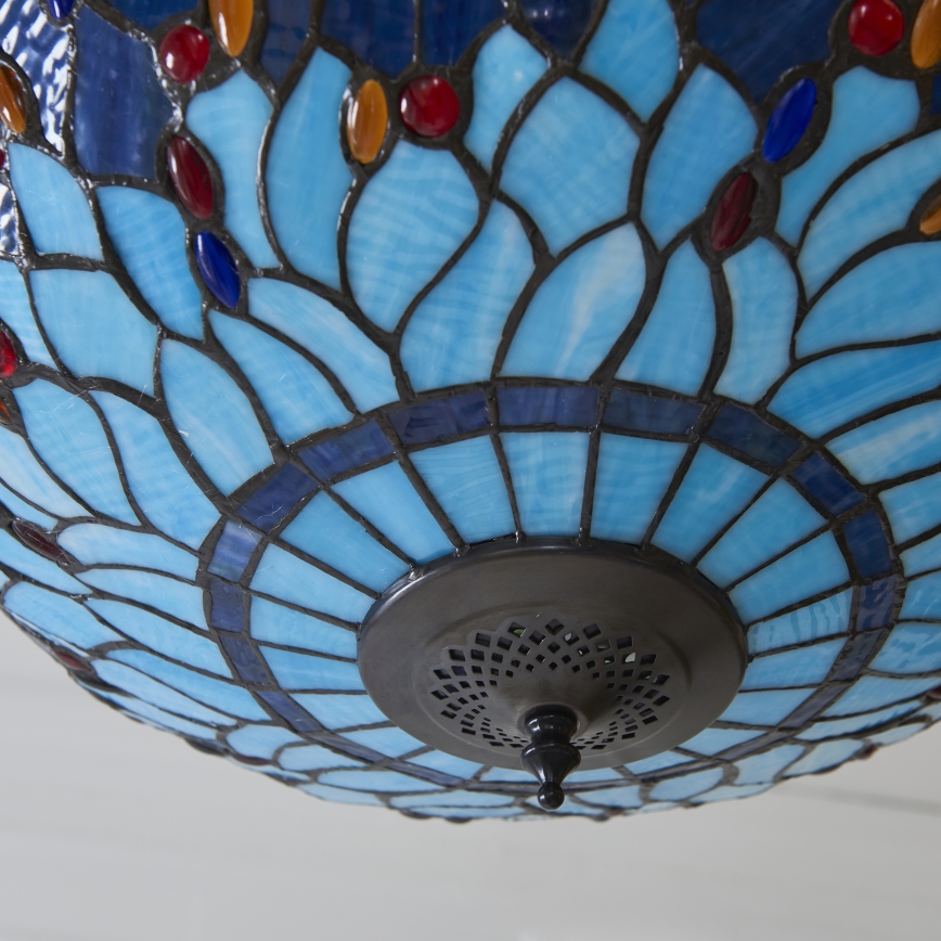 Endon 112250 - Luster na lancu Tiffany DRAGONFLY 3xE27/60W/230V promjer 50 cm
