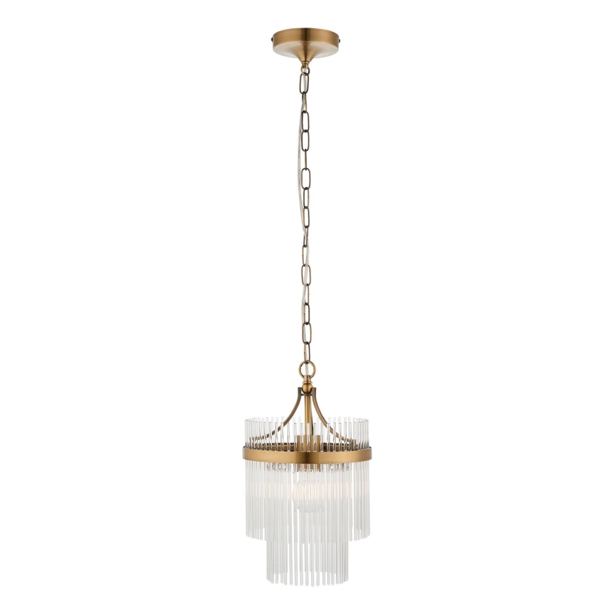 Endon 112572 - Luster na lancu MARIETTA 1xE27/10W/230V mesing/prozirno