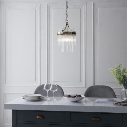 Endon 112572 - Luster na lancu MARIETTA 1xE27/10W/230V mesing/prozirno