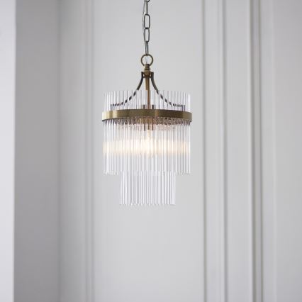 Endon 112572 - Luster na lancu MARIETTA 1xE27/10W/230V mesing/prozirno