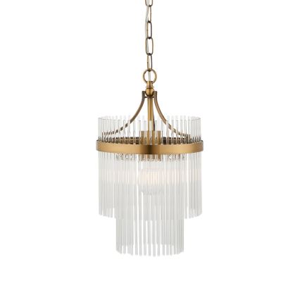 Endon 112572 - Luster na lancu MARIETTA 1xE27/10W/230V mesing/prozirno