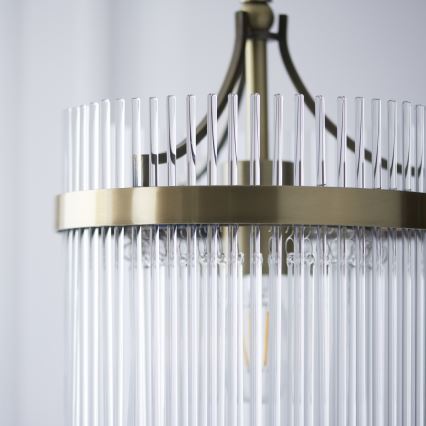 Endon 112572 - Luster na lancu MARIETTA 1xE27/10W/230V mesing/prozirno