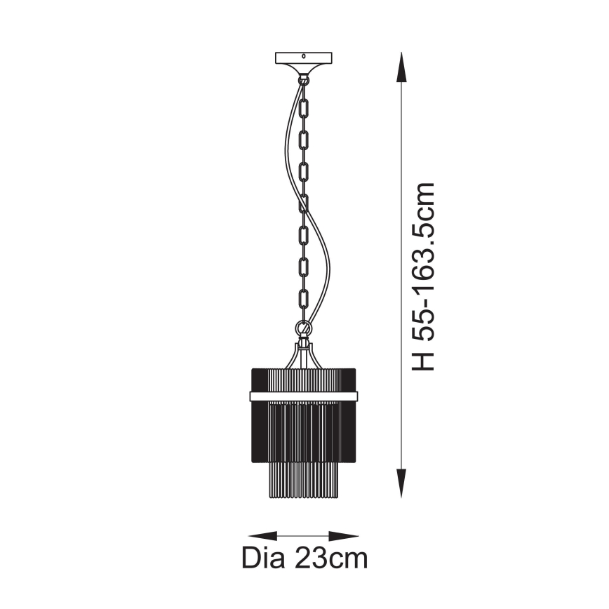 Endon 112572 - Luster na lancu MARIETTA 1xE27/10W/230V mesing/prozirno