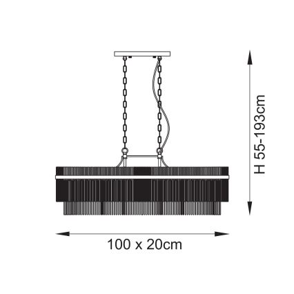 Endon 112573 - Luster na lancu MARIETTA 4xE14/6W/230V mesing/prozirna