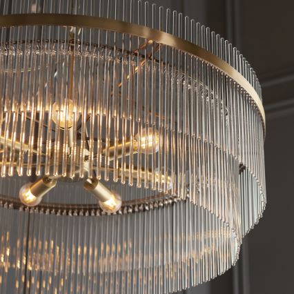 Endon 112574 - Luster na lancu MARIETTA GRAND 7xE14/7W/230V mesing/proziran
