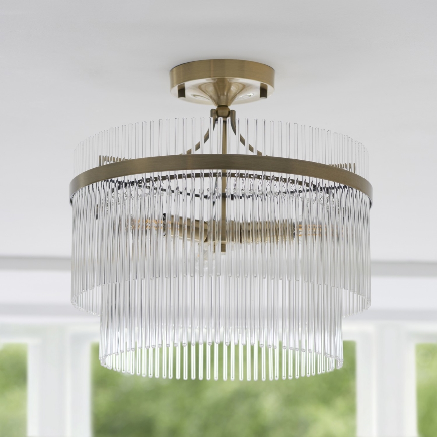 Endon 112575 - Nadgradni luster MARIETTA 3xE14/7W/230V mesing/prozirna