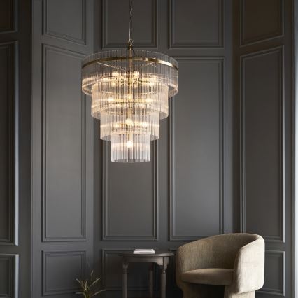 Endon 112576 - Luster na lancu MARIETTA 16xE14/6W/230V mesing/prozirna