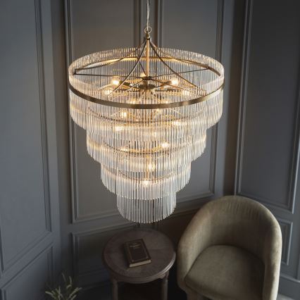 Endon 112576 - Luster na lancu MARIETTA 16xE14/6W/230V mesing/prozirna