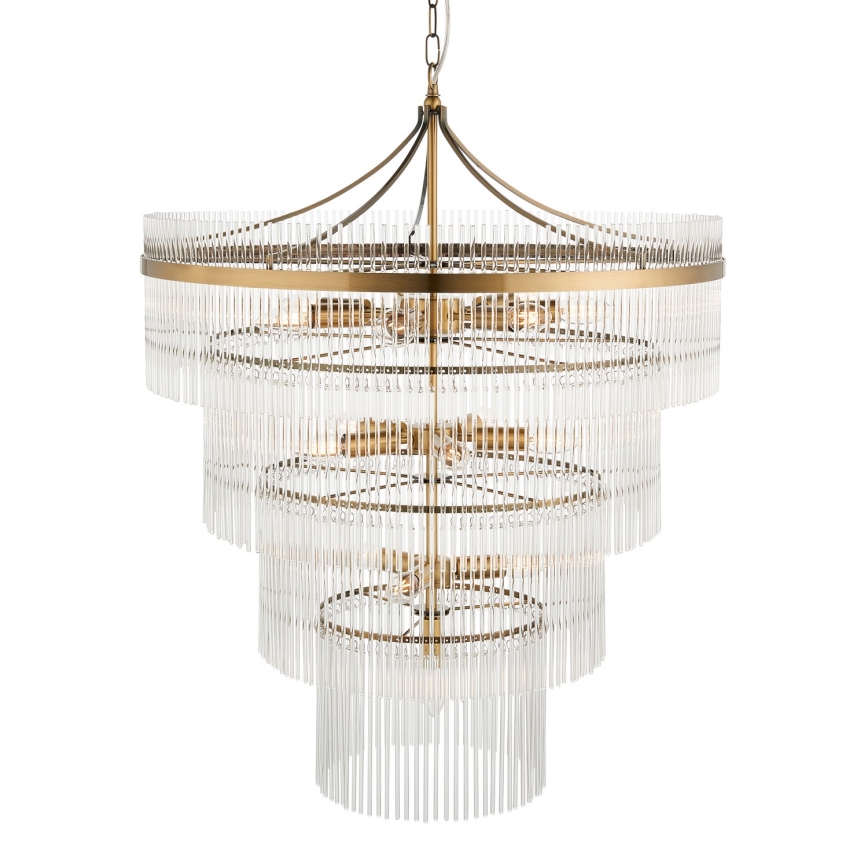 Endon 112576 - Luster na lancu MARIETTA 16xE14/6W/230V mesing/prozirna