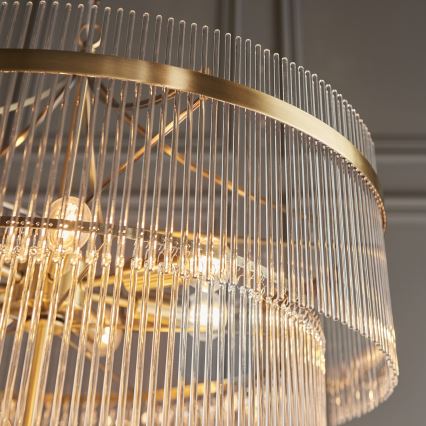 Endon 112576 - Luster na lancu MARIETTA 16xE14/6W/230V mesing/prozirna
