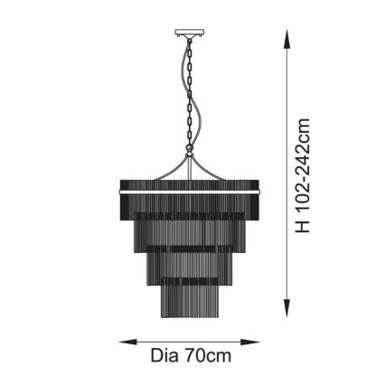 Endon 112576 - Luster na lancu MARIETTA 16xE14/6W/230V mesing/prozirna