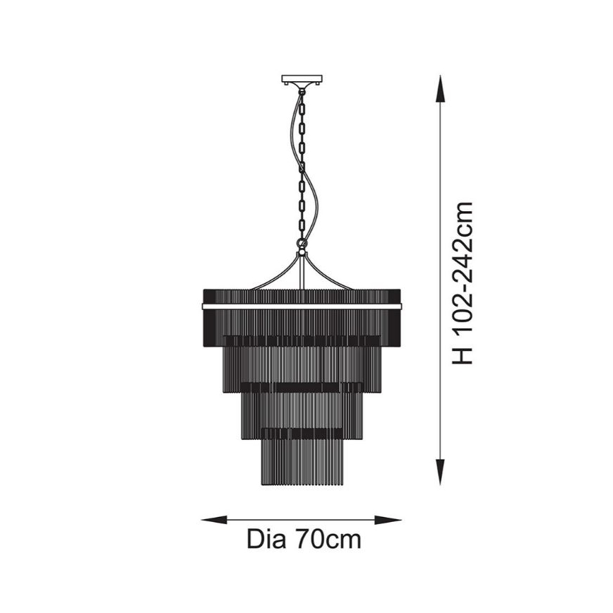 Endon 112576 - Luster na lancu MARIETTA 16xE14/6W/230V mesing/prozirna