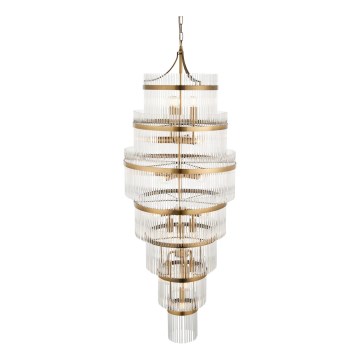 Endon 112793 - Luster na lancu MARIETTA GRAND 21xE14/6W/230V mesing/prozirna