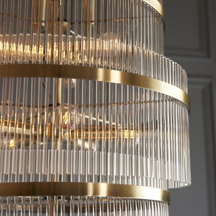 Endon 112793 - Luster na lancu MARIETTA GRAND 21xE14/6W/230V mesing/prozirna